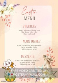 Easter Dinner Menu Template | PosterMyWall