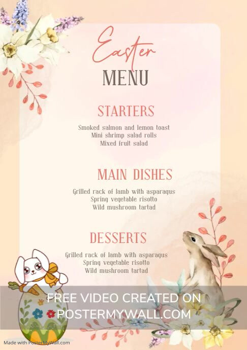 Easter Menu Template | PosterMyWall