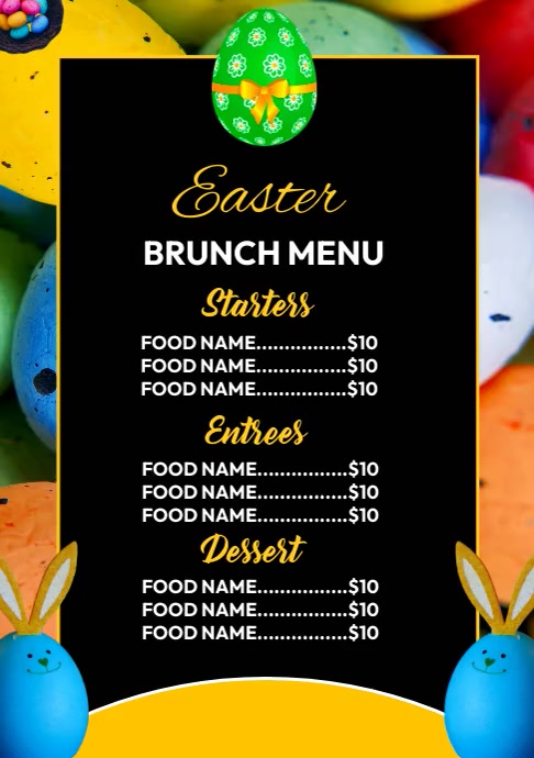 Easter menu Template | PosterMyWall
