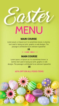 easter menu История на Instagram template