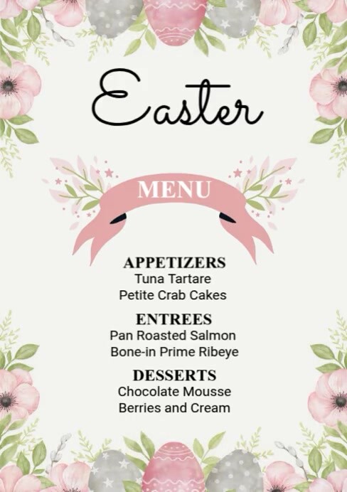 Easter Menu Template | PosterMyWall