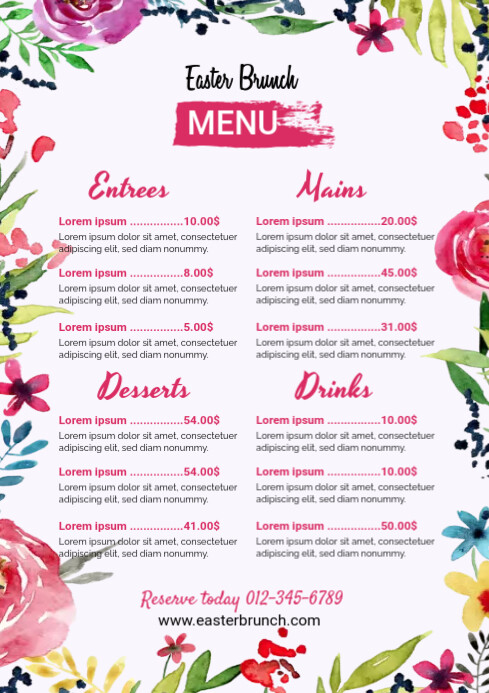 Easter Menu Template | PosterMyWall