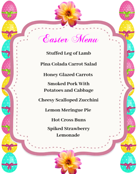 Easter Menu Template | PosterMyWall