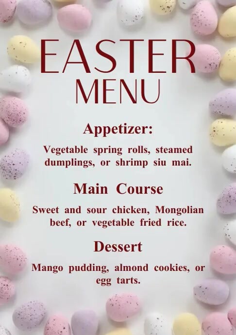 Easter Menu Template | PosterMyWall