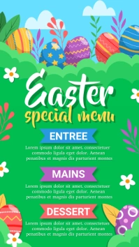 easter menu Digital Display (9:16) template