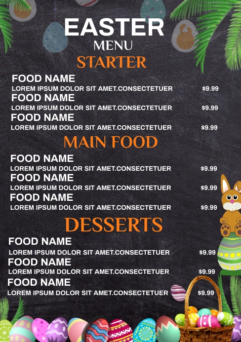 Easter Menu Template | PosterMyWall