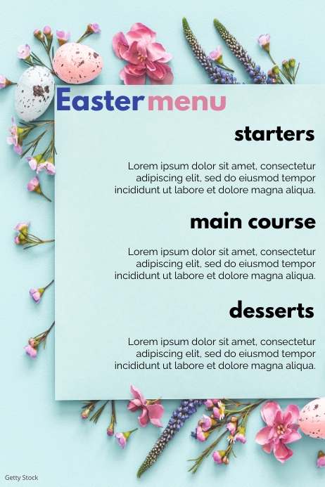 Easter Menu Template | PosterMyWall
