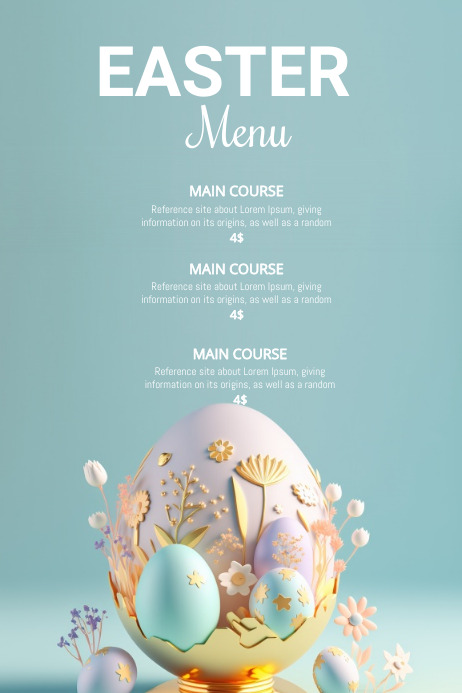 easter menu Template | PosterMyWall