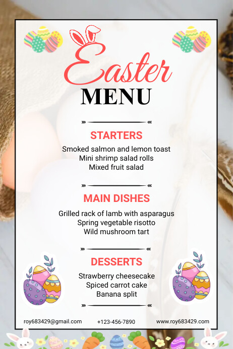Easter Menu Template | PosterMyWall