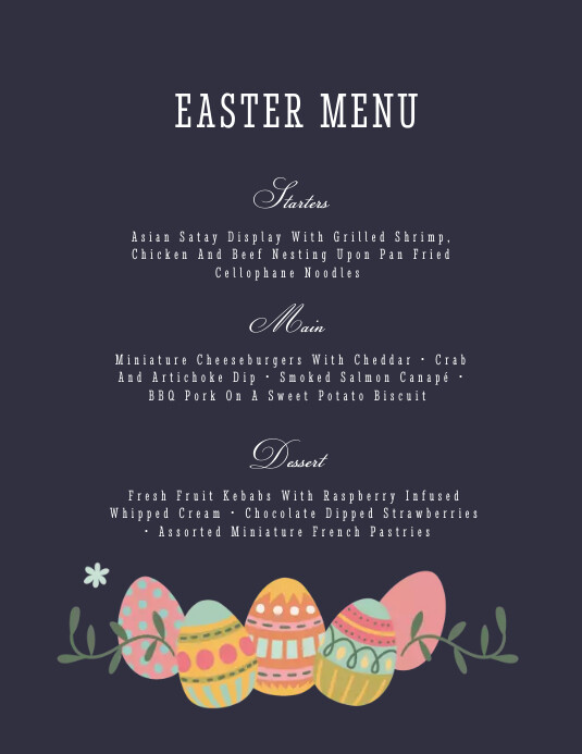 Easter menu Template | PosterMyWall