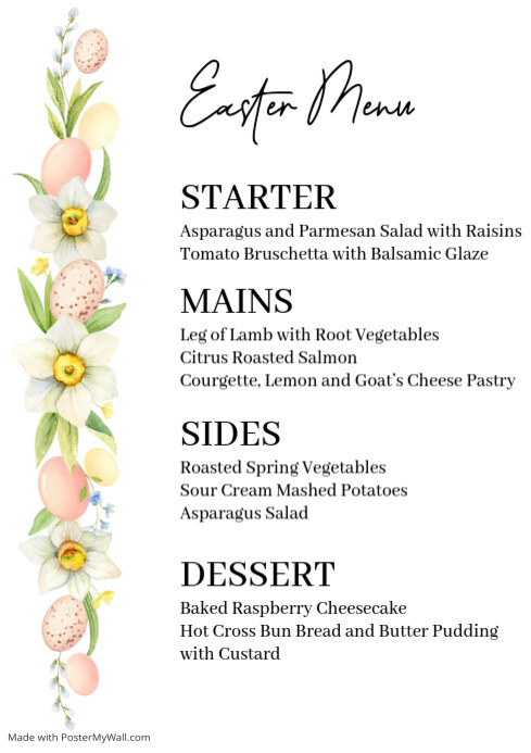 Easter Menu Template | PosterMyWall