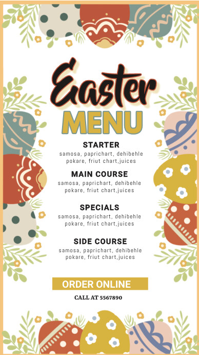 easter menu Template | PosterMyWall