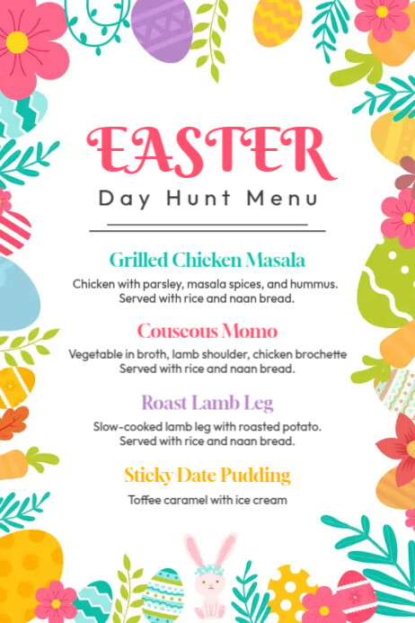 Easter Menu Template | PosterMyWall