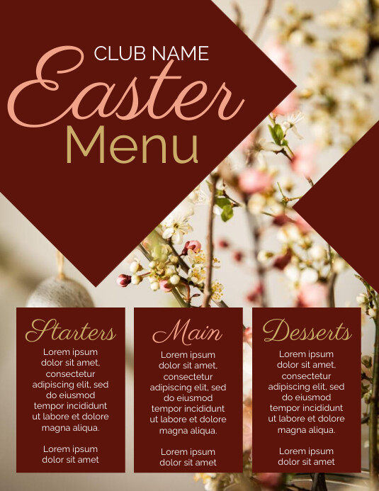 Easter Menu Template | PosterMyWall