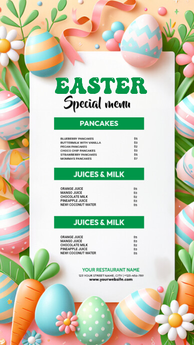 easter menu Indaba yaku-Instagram template
