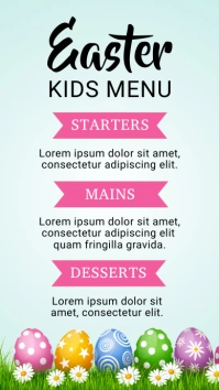 easter menu Digital Display (9:16) template