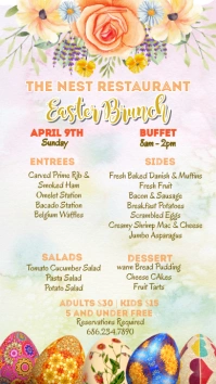 Easter Menu Digital Display (9:16) template