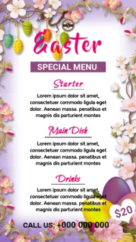 Easter menu Digital Display (9:16) template