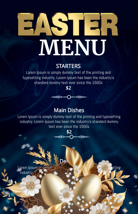 easter menu Template | PosterMyWall