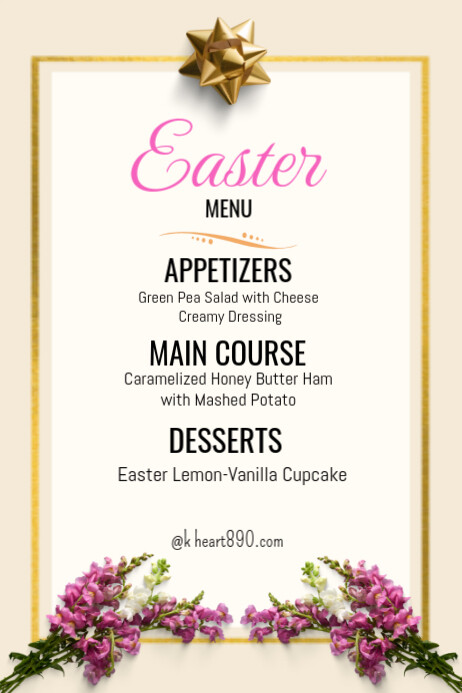 Easter menu Template | PosterMyWall