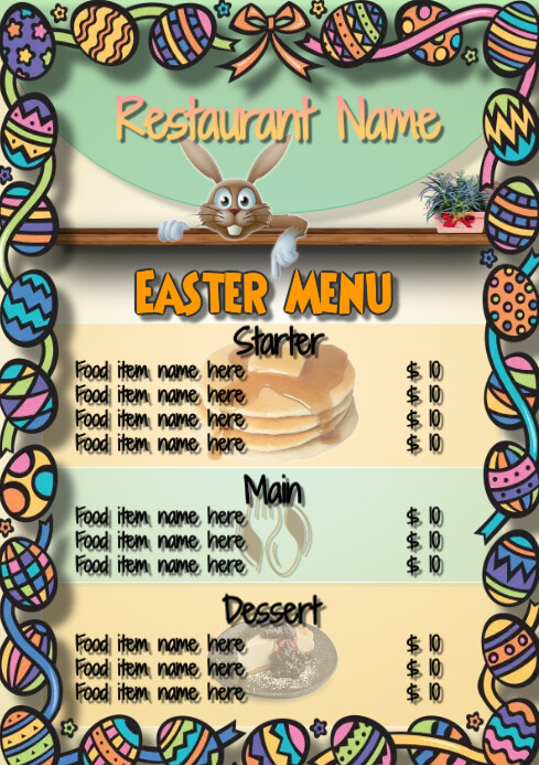 Easter Menu Template | PosterMyWall