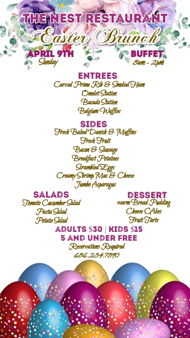 Easter Menu Template | PosterMyWall