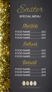 Easter menu Digital Display (9:16) template