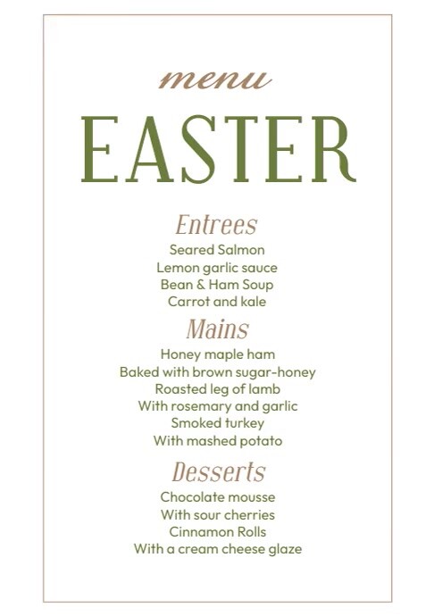 Easter Menu Template | PosterMyWall