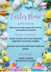 Easter Menu A4 template