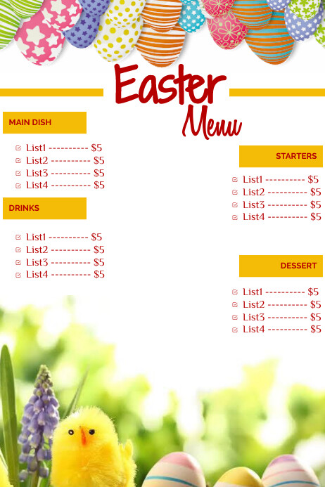 Easter Menu Template | PosterMyWall