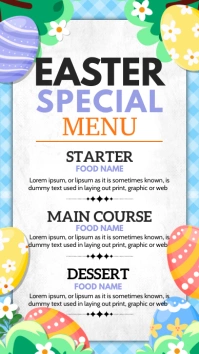 easter menu Digital Display (9:16) template