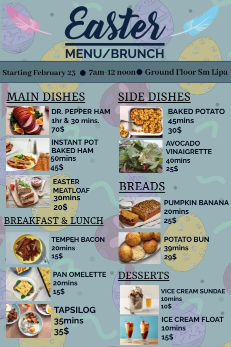 Easter Menu Template | PosterMyWall