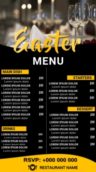 Easter Menu Digital Display (9:16) template