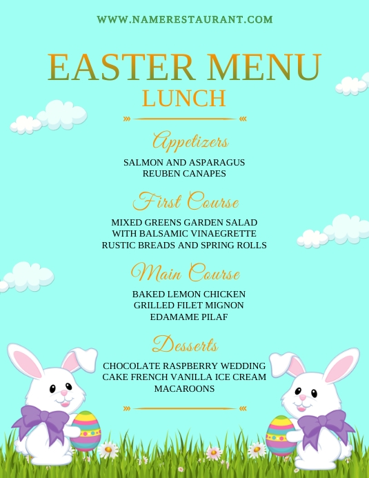 Easter Menu Flyer Template | PosterMyWall