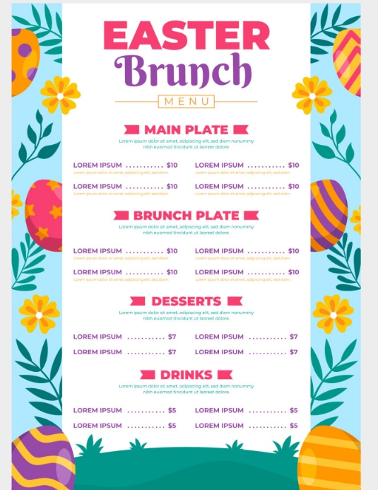 EASTER MENU FLYER TEMPLATE | PosterMyWall