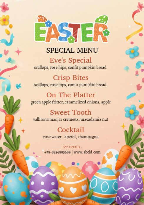 Easter Menu Template | PosterMyWall