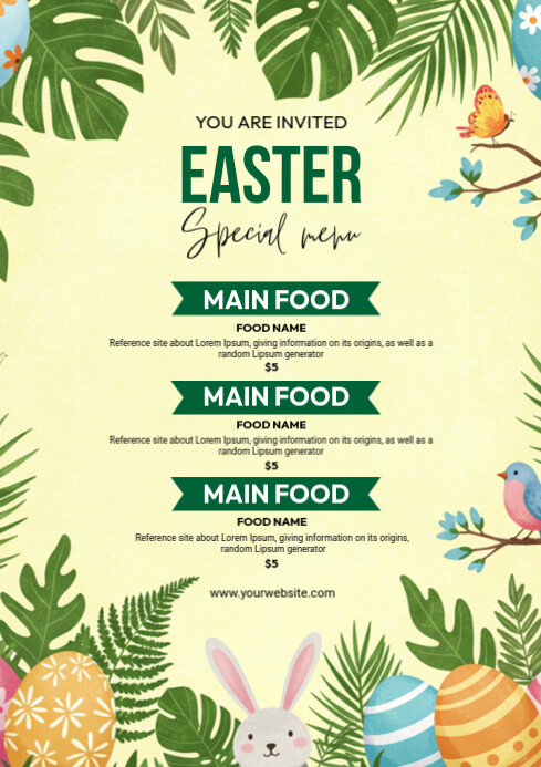 Easter Menu Template | PosterMyWall