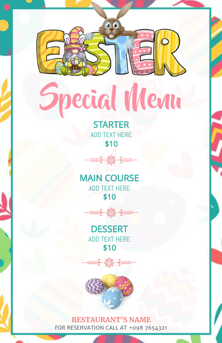 Easter Menu Template | PosterMyWall
