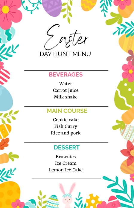 Easter Menu Template | PosterMyWall
