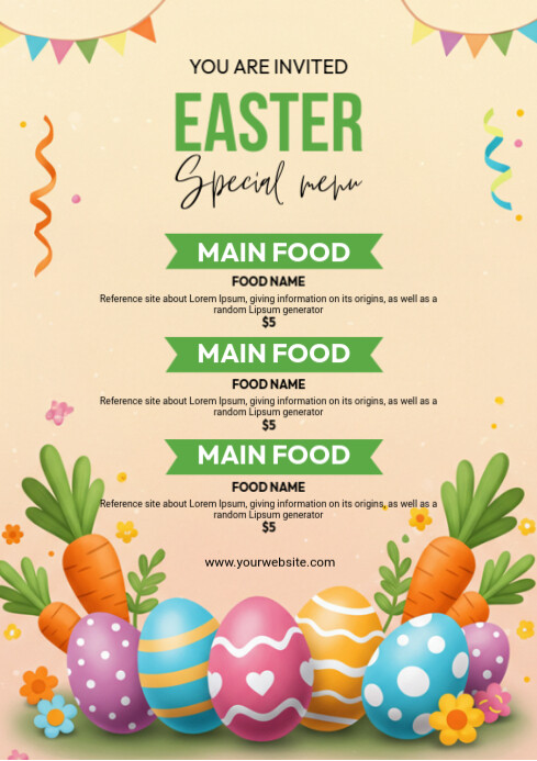 Easter Menu Template | PosterMyWall