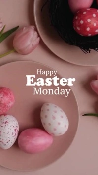 Easter Monday design Цифровой дисплей (9 : 16) template