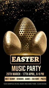 Easter Music party Digitalanzeige (9:16) template