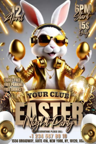Easter Night Party Banner 4' × 6' template