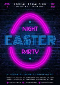 EASTER NIGHT PARTY POSTER A4 template