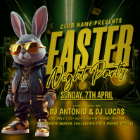 Easter Night Party Square Carré (1:1) template