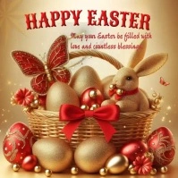 Easter online greeting card Square (1:1) template