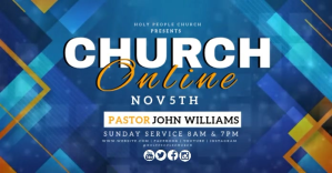 Blau Church Online Service Facebook Shared Image Template