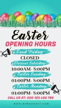 easter opening hours, holidays, Historia de Instagram template