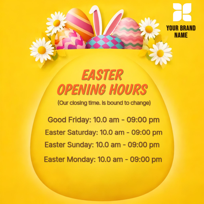 Plantilla de Easter Opening Hours Sign Template | Easter Holiday Store ...