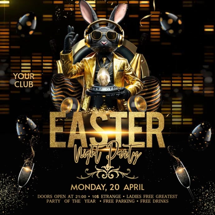 Easter Party Instagram 帖子 template